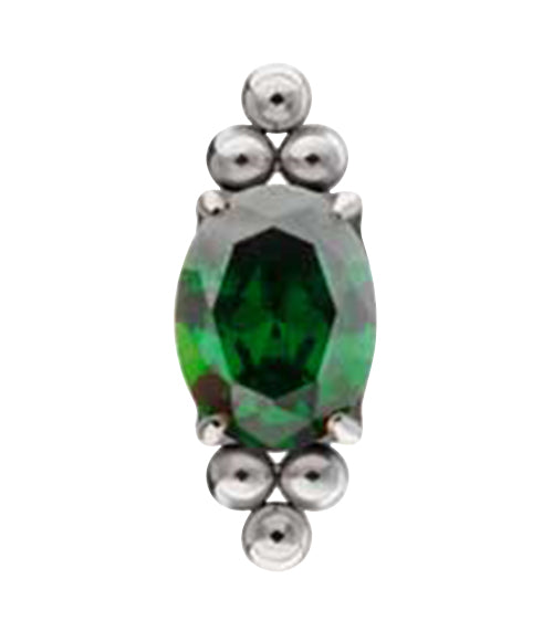 Lamp Post Emerald CZ Titanium Threadless Top