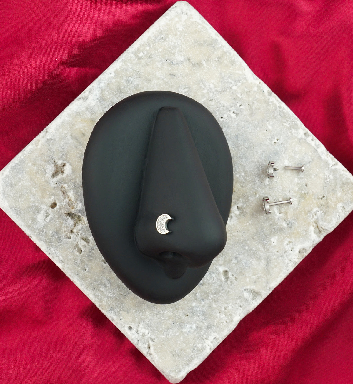 Lunar Eclipse CZ Internally Threaded Stainless Steel Labret