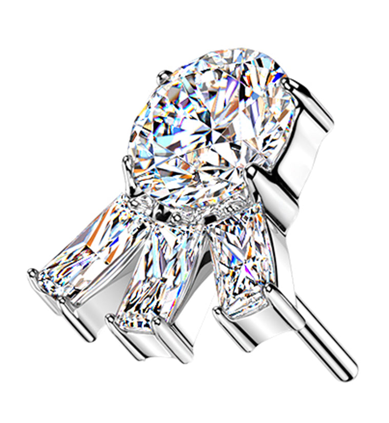 Lunar Lander CZ Titanium Threadless Top