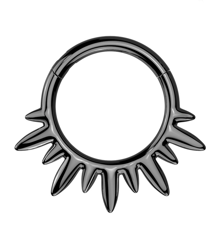 Black PVD Magnetic Flux Titanium Hinged Segment Ring