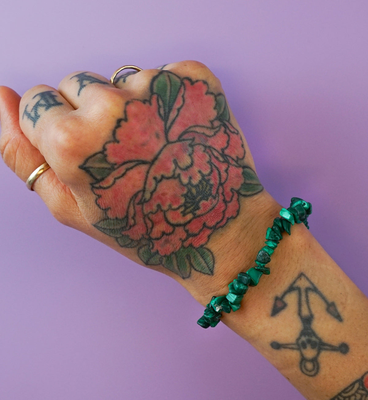 Malachite Chips Stone Bracelet