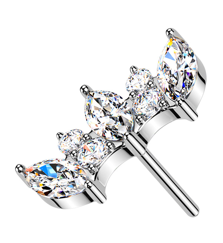 Marquise Sweep CZ Titanium Threadless Top