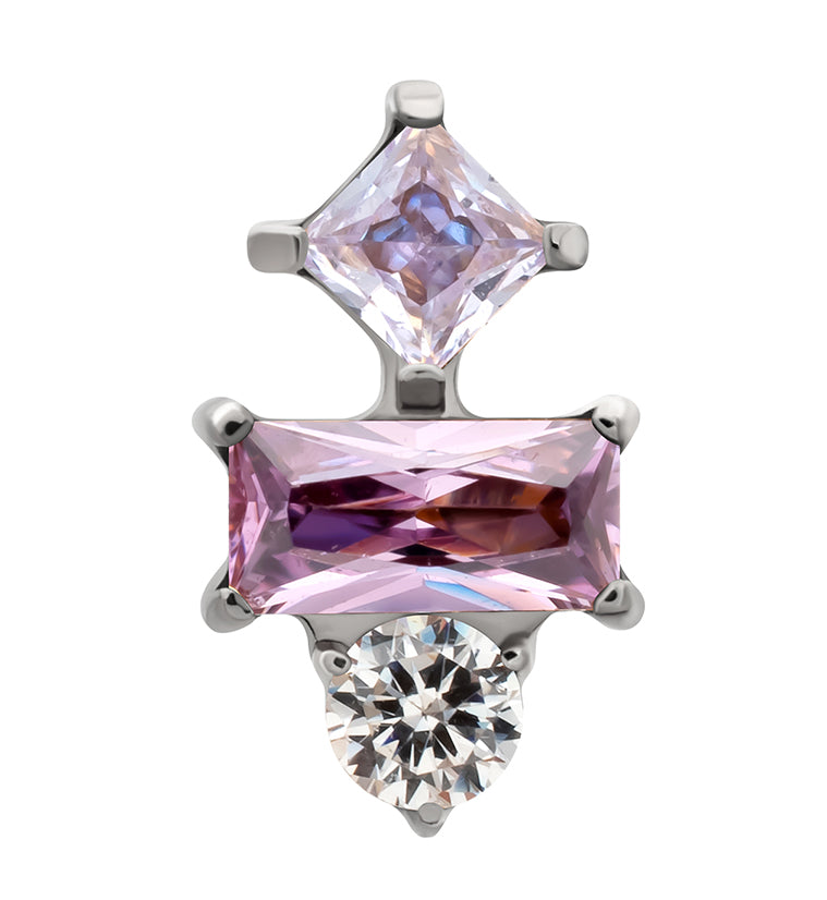 Nocked Amethyst CZ Titanium Threadless Top