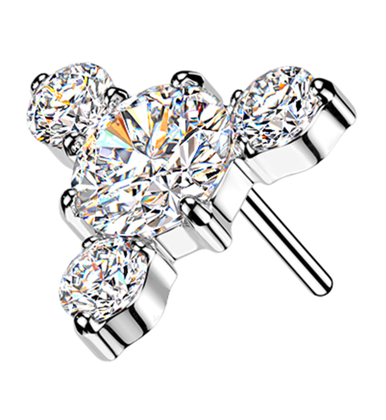 Orbit Trio CZ Titanium Threadless Top