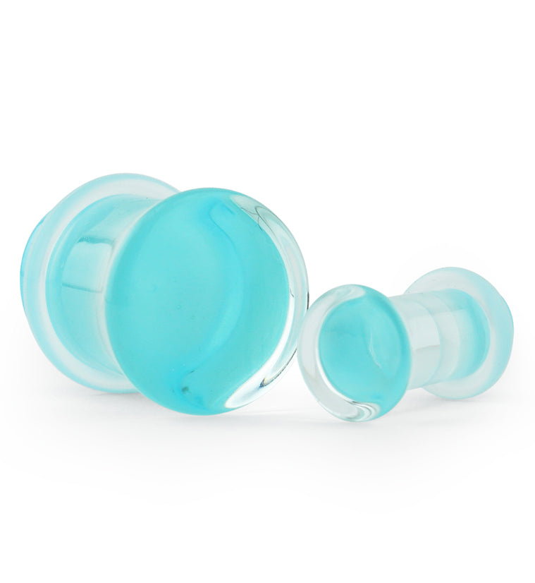 Pacific Blue Glass Plugs - Single Flare