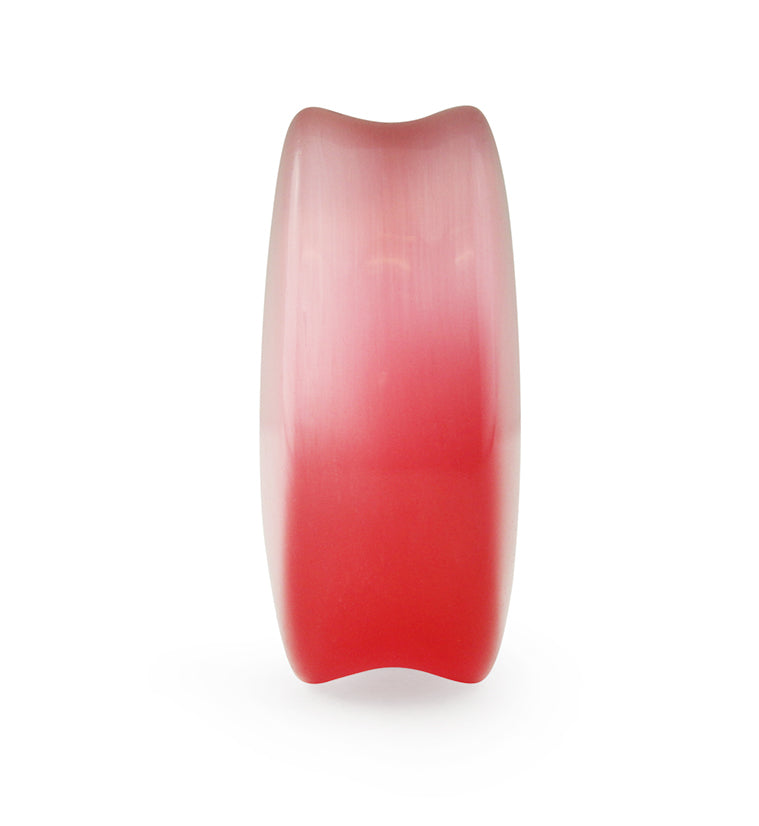 Pink Cat's Eye Glass Teardrop Plugs