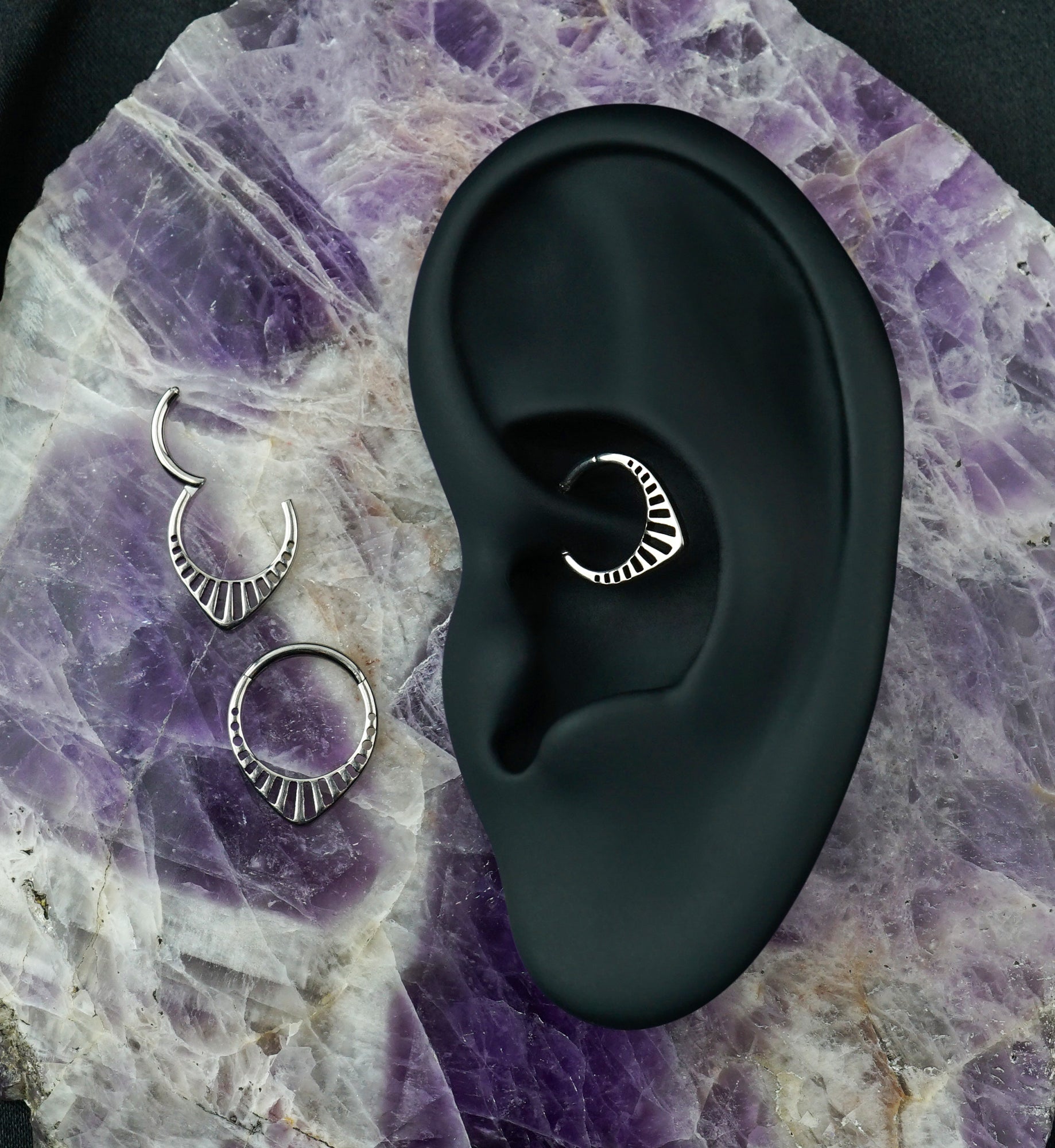 Point Grill Titanium Hinged Segment Ring
