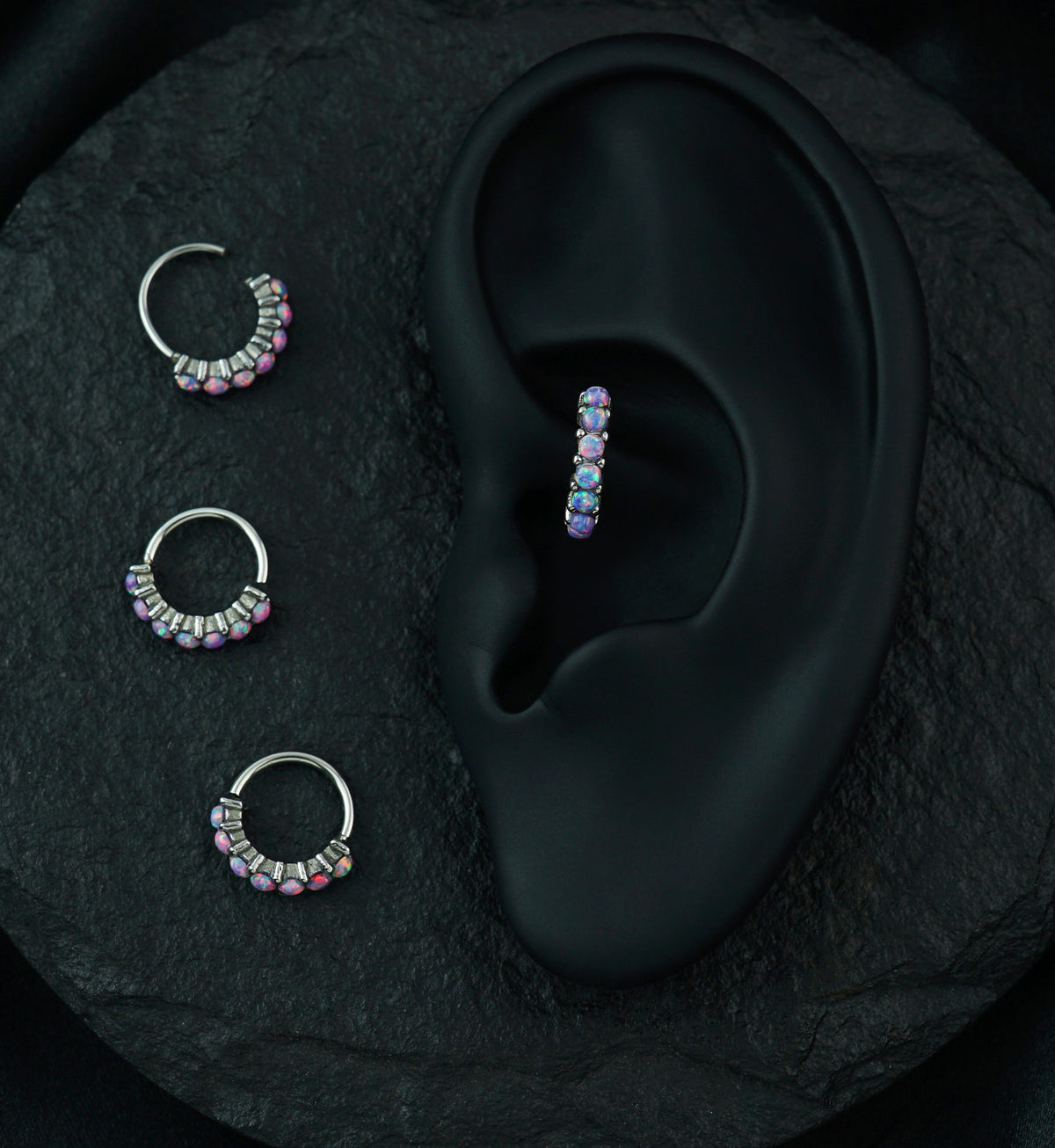 Purple Opal Septenary Seamless Ring