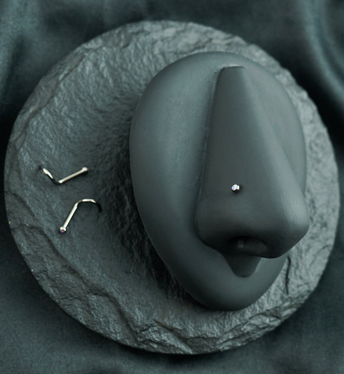 Purple Opalite Titanium Nose Screw Ring