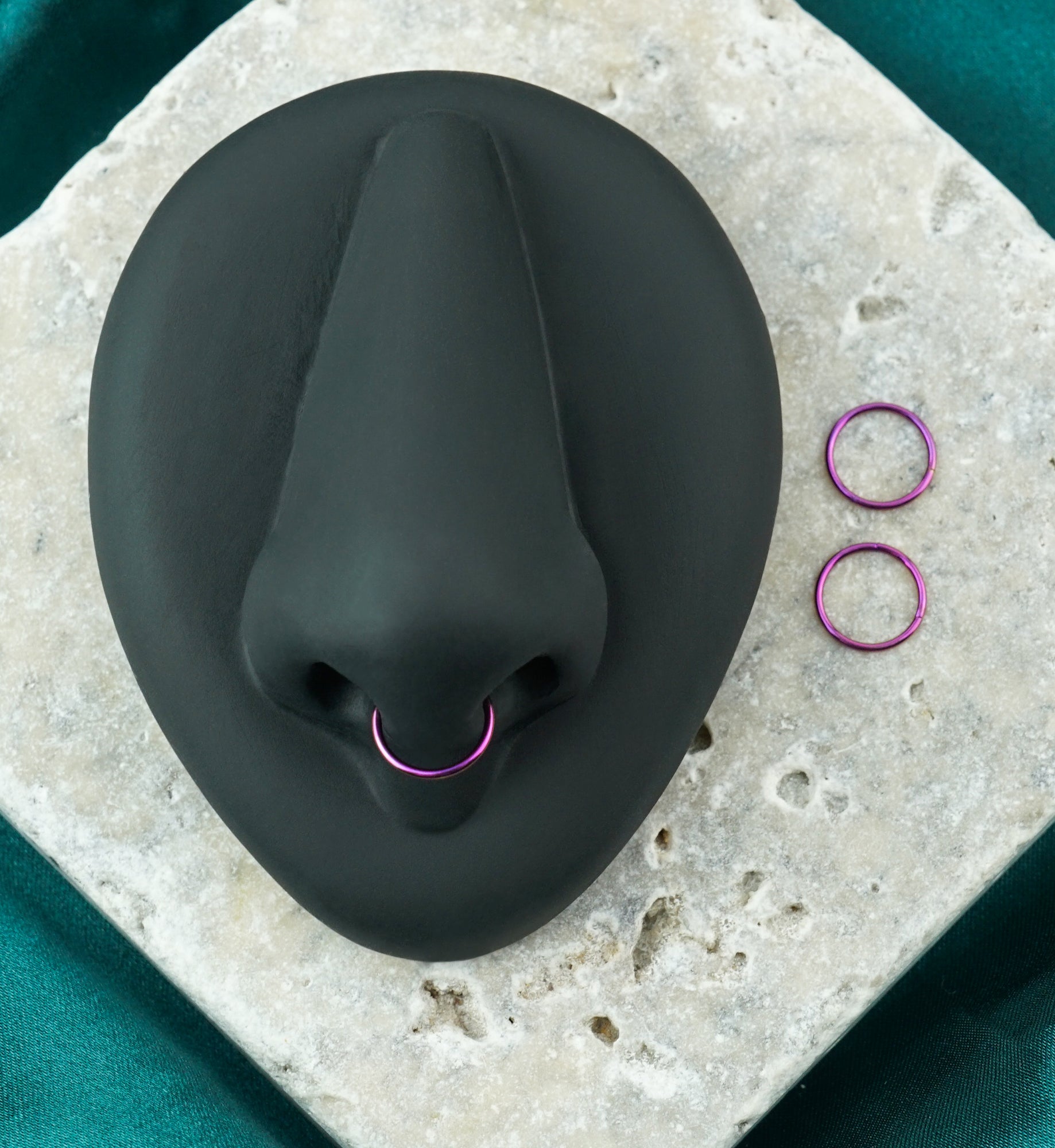 Purple PVD Hinged Stainless Steel Segment Hoop Ring