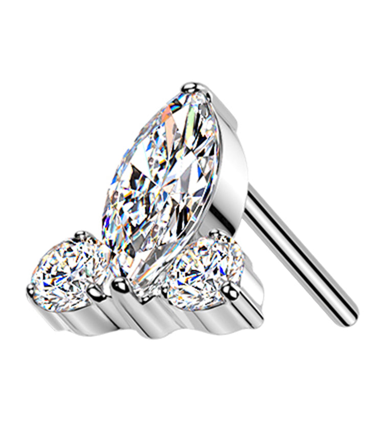 Radiant Point CZ Titanium Threadless Top