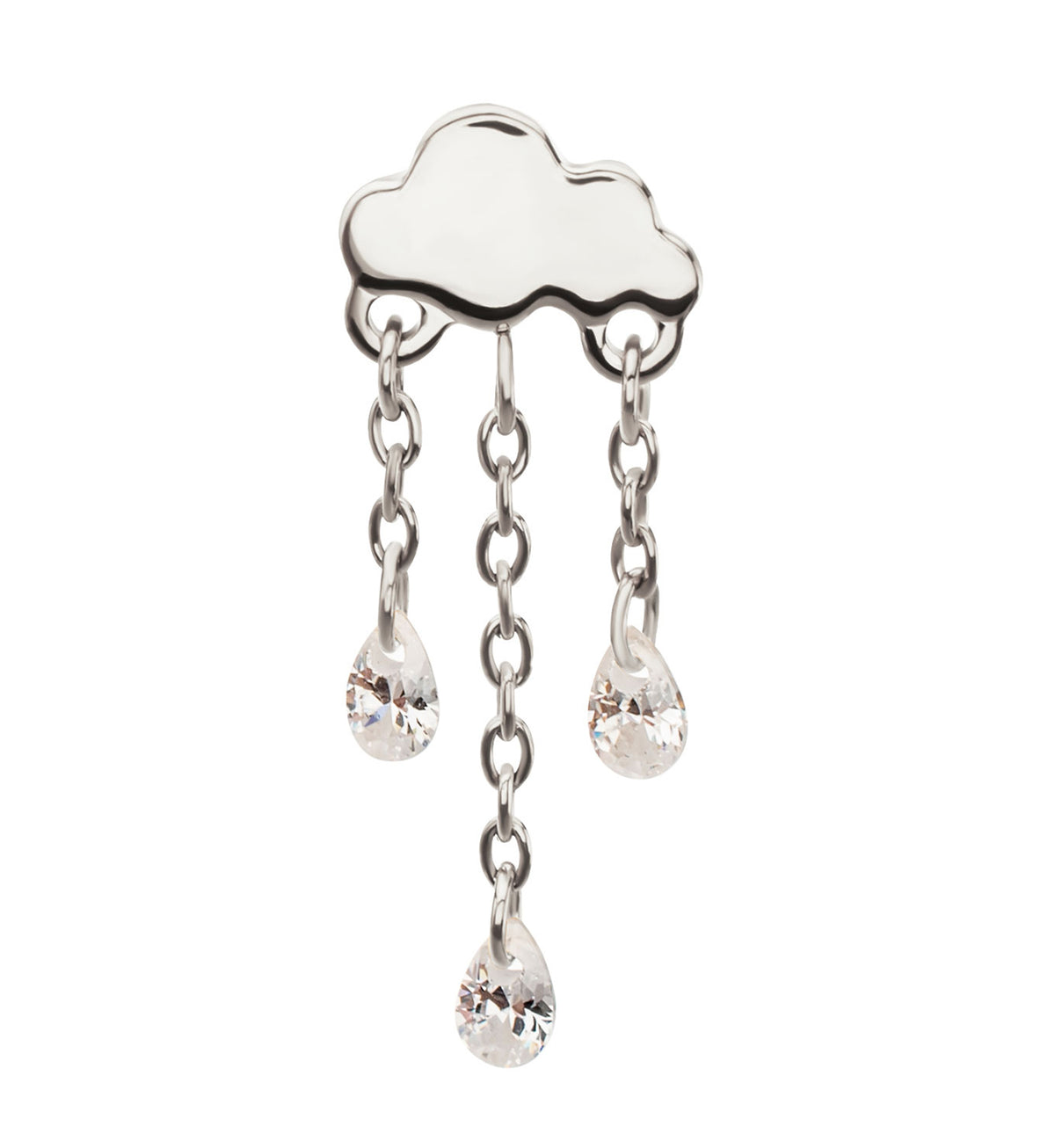 Rainy Day CZ Dangle Titanium Threadless Top by Urban Body Jewelry