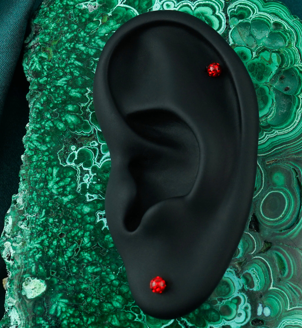 Red Glitterball Stainless Steel Labret