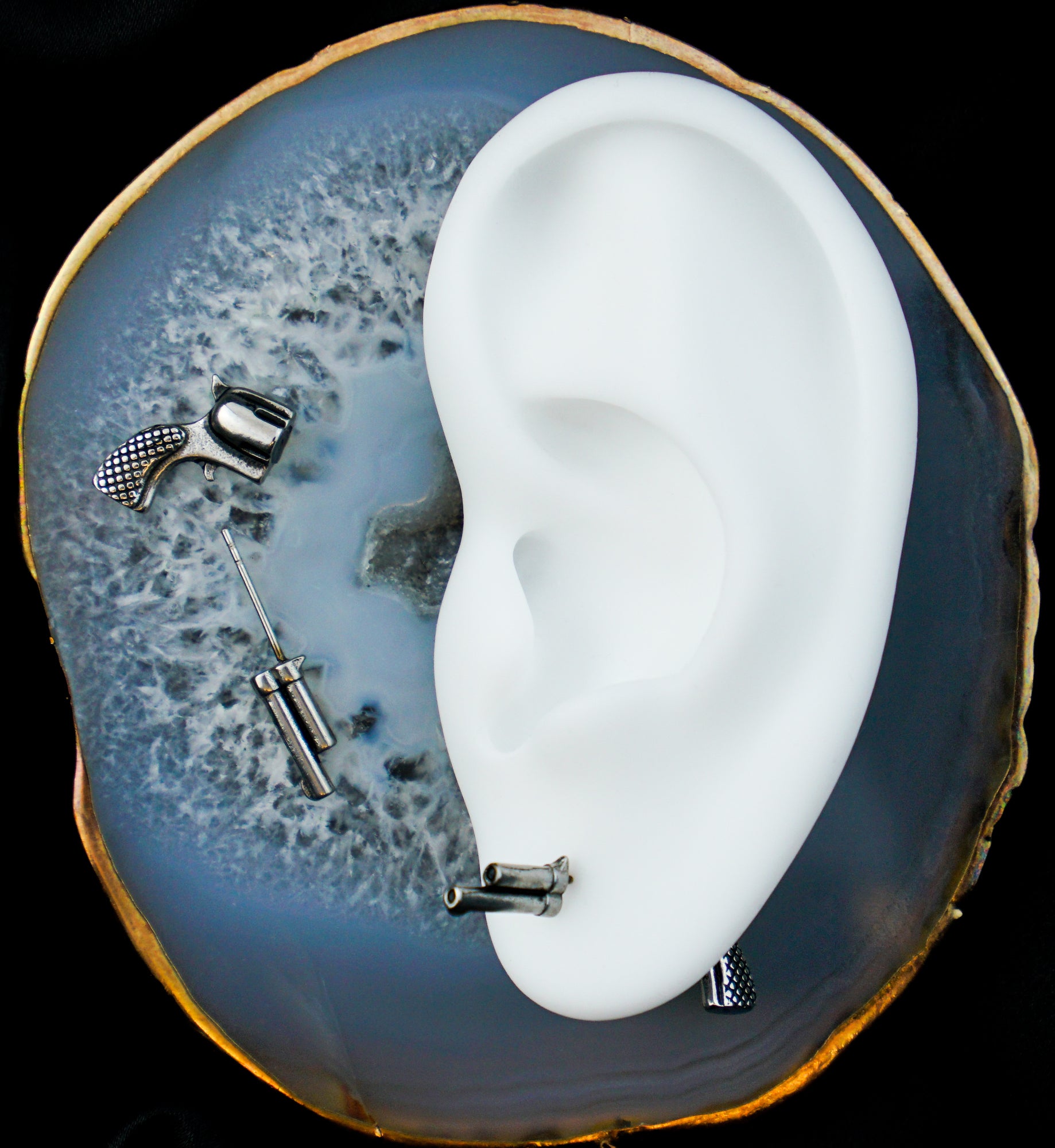 Revolver Stainless Steel Stud Earrings