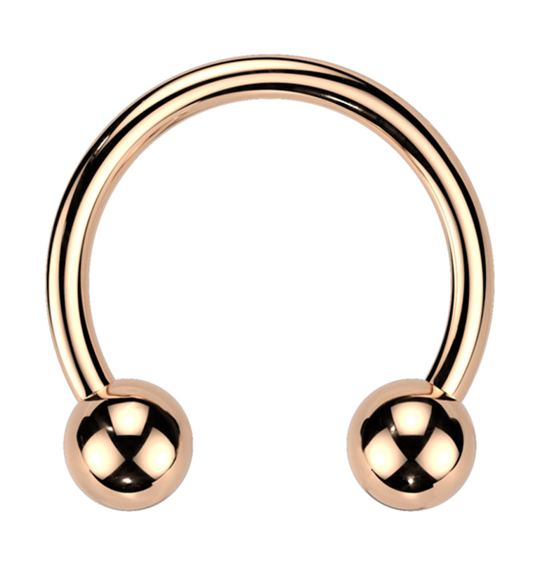 Rose Gold Circular Stainless Steel Barbell