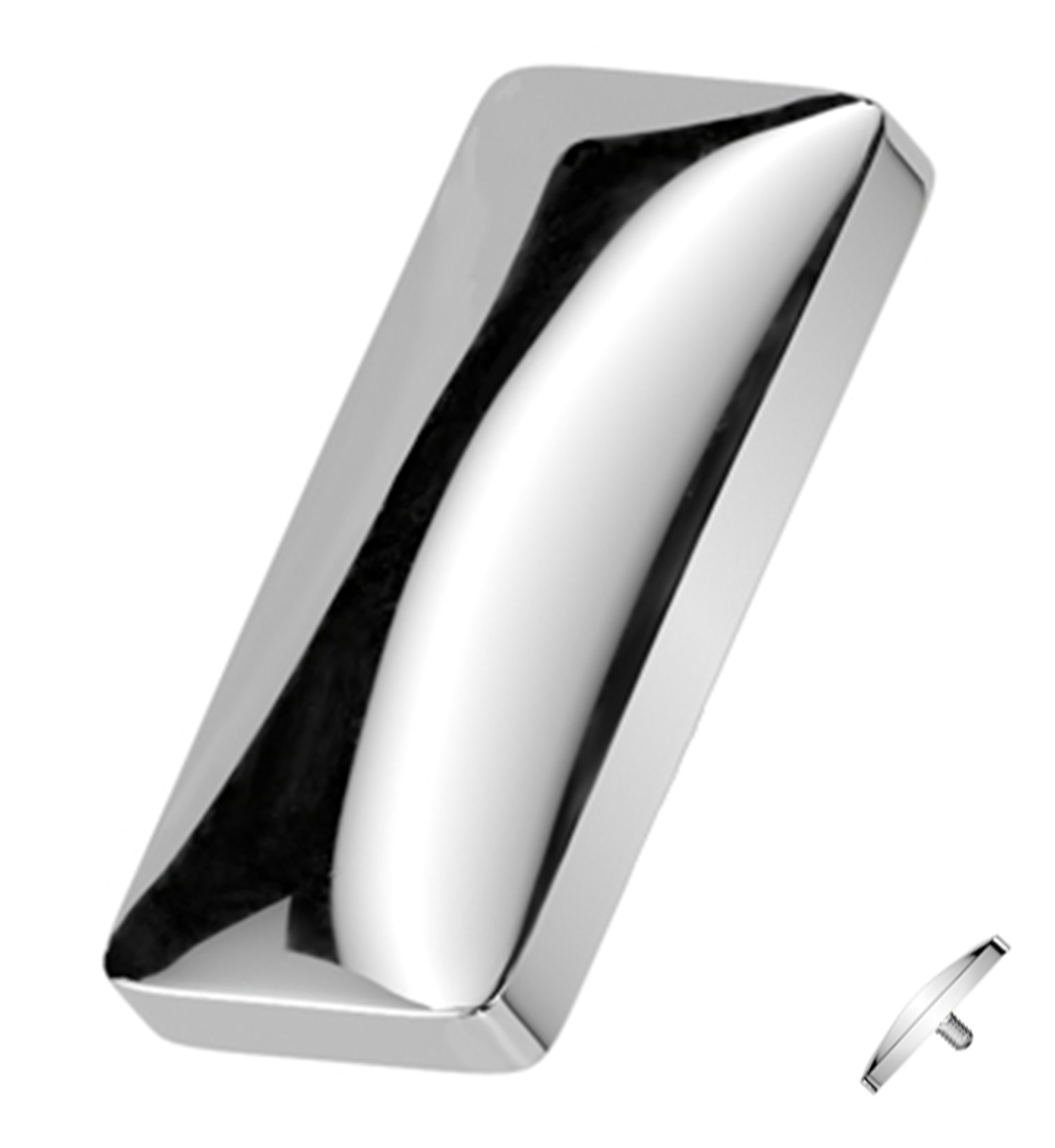 Rounded Rectangle Titanium Internally Threaded Top