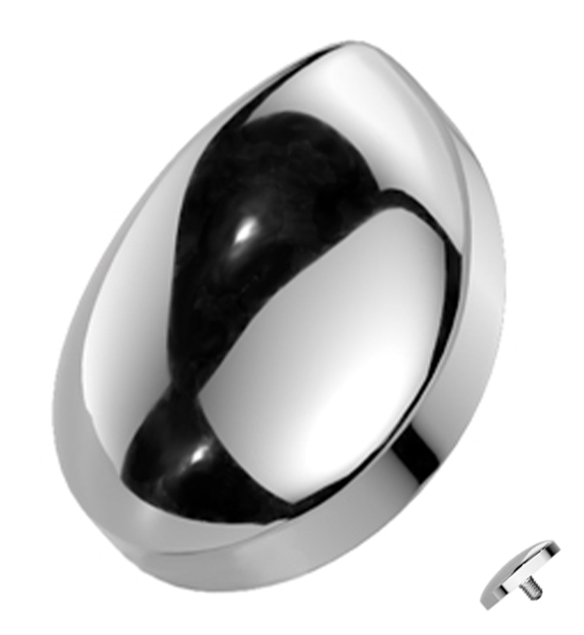 Rounded Teardrop Titanium Internally Threaded Top