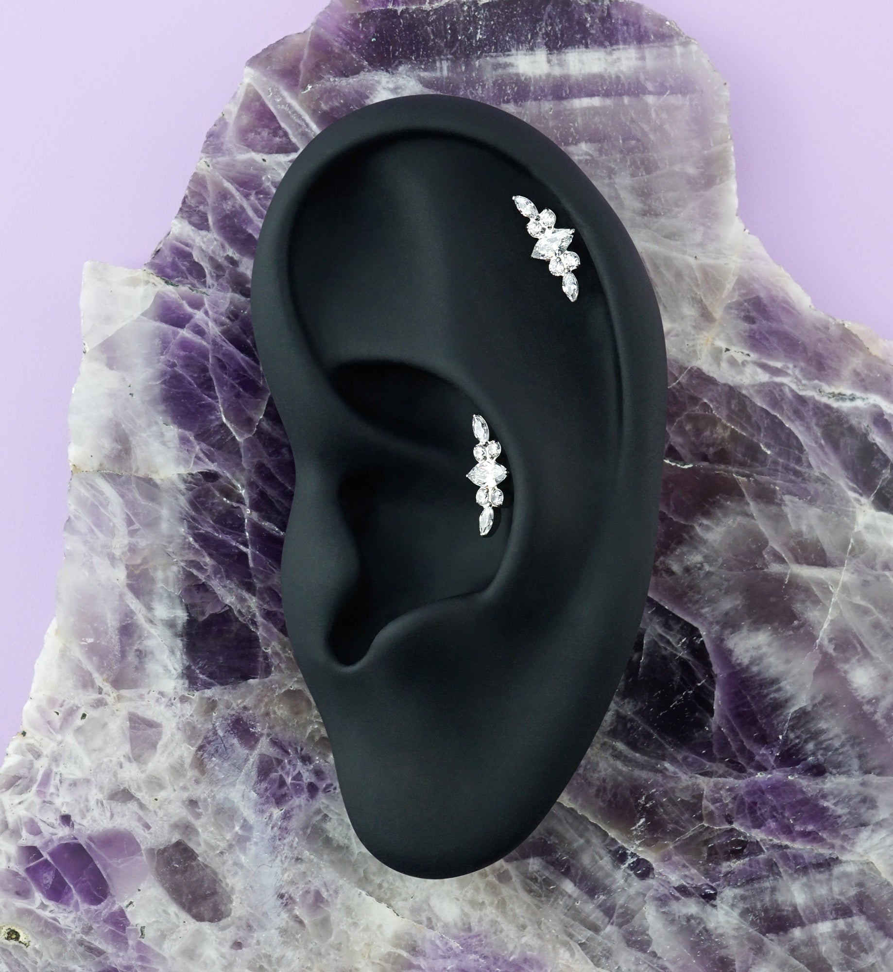 Royal Crest CZ Titanium Threadless Labret