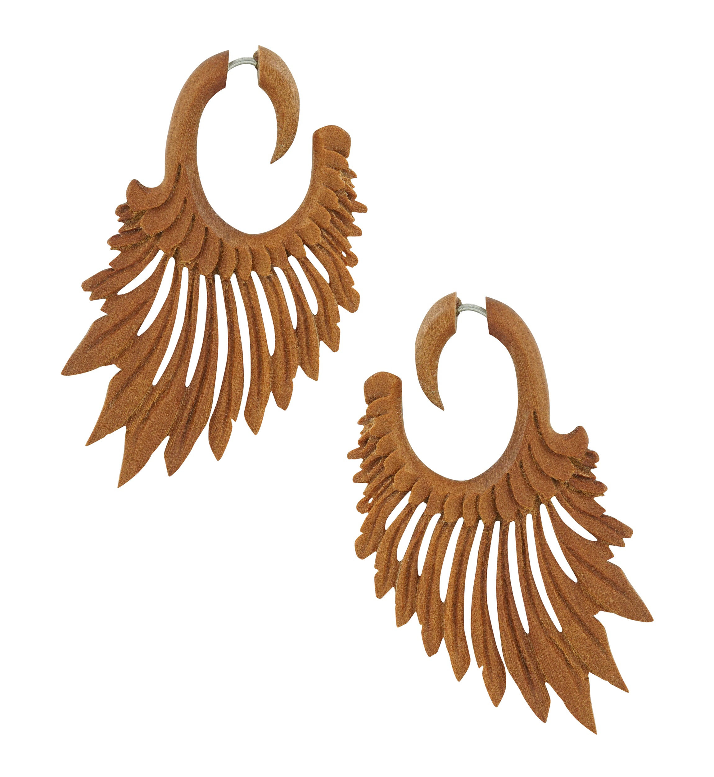 Saba Feather Fake Gauges Earrings