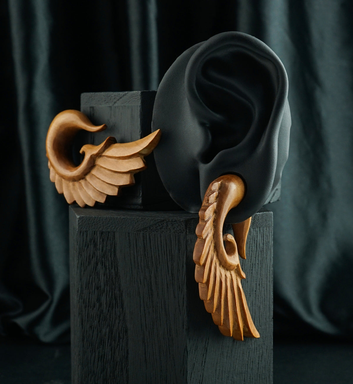 Saba Wood Angel Wing Hanger Plugs
