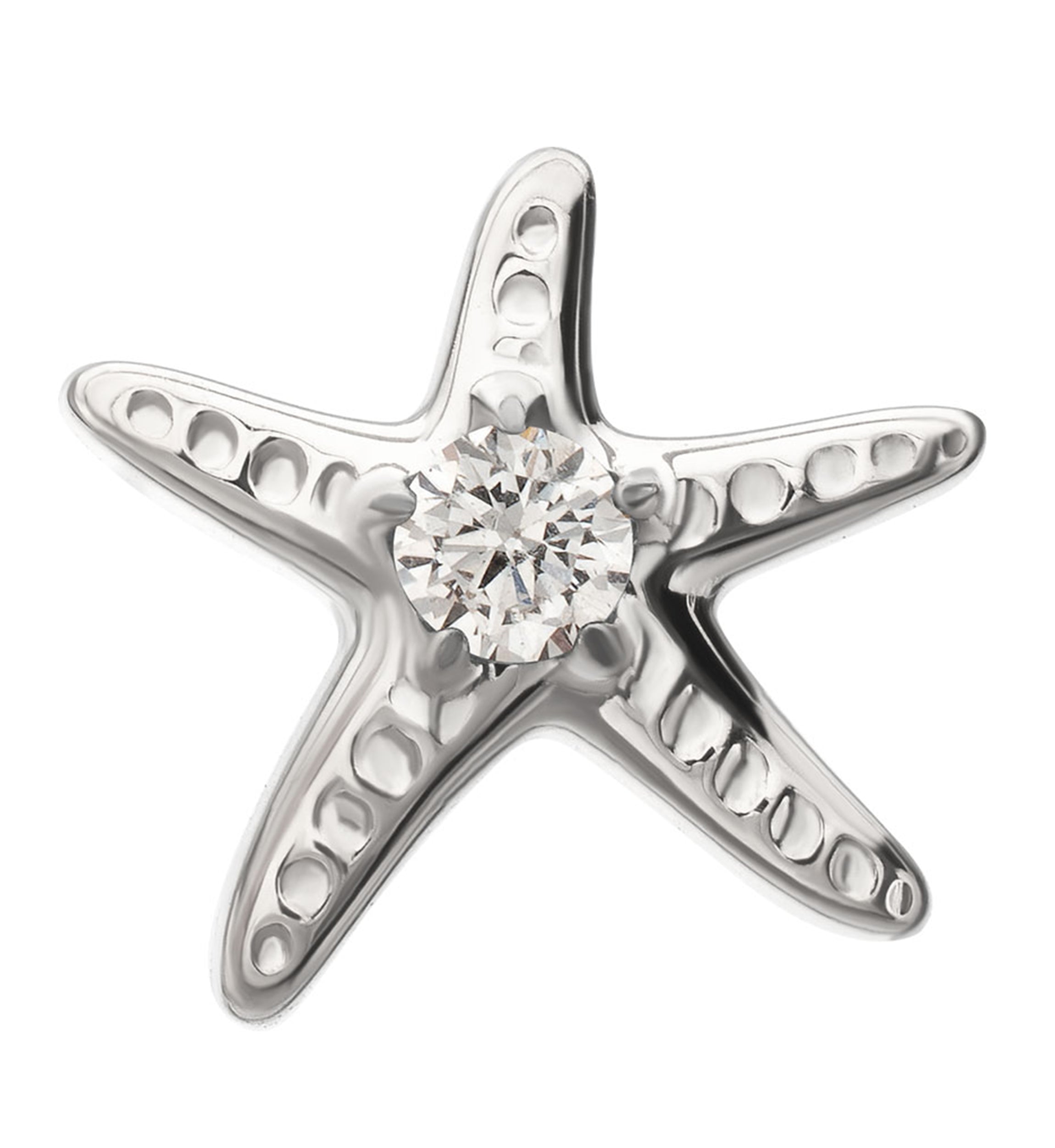 Sea Star Clear CZ Titanium Threadless Top