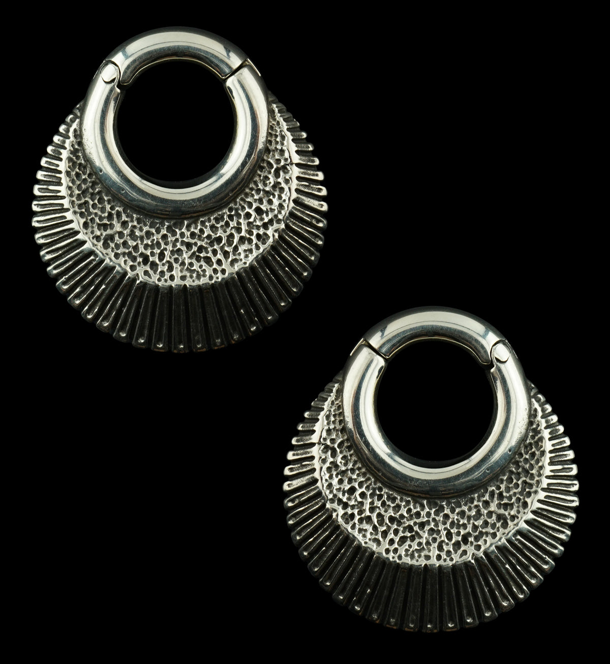 Shale White Brass Hinged Ear Weights