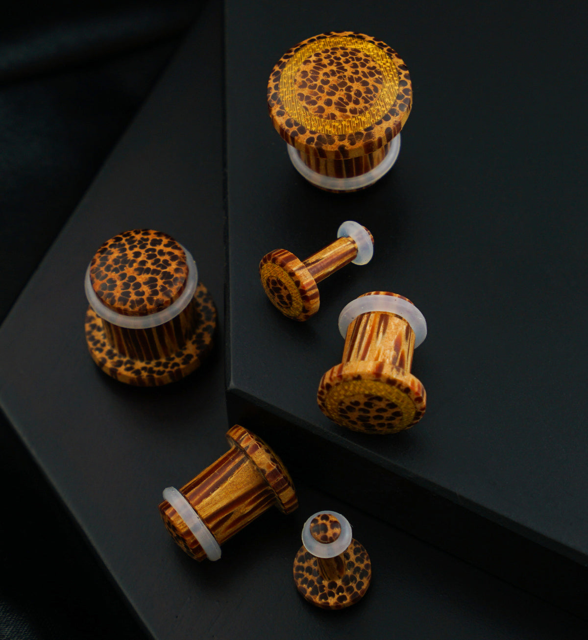 Single Flare Coconut Wood Plugs with Jackfruit Inlay