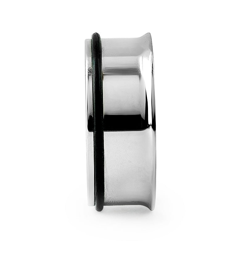 Stainless Steel Tunnels - Single Flare, side view showing the single flare and O-ring