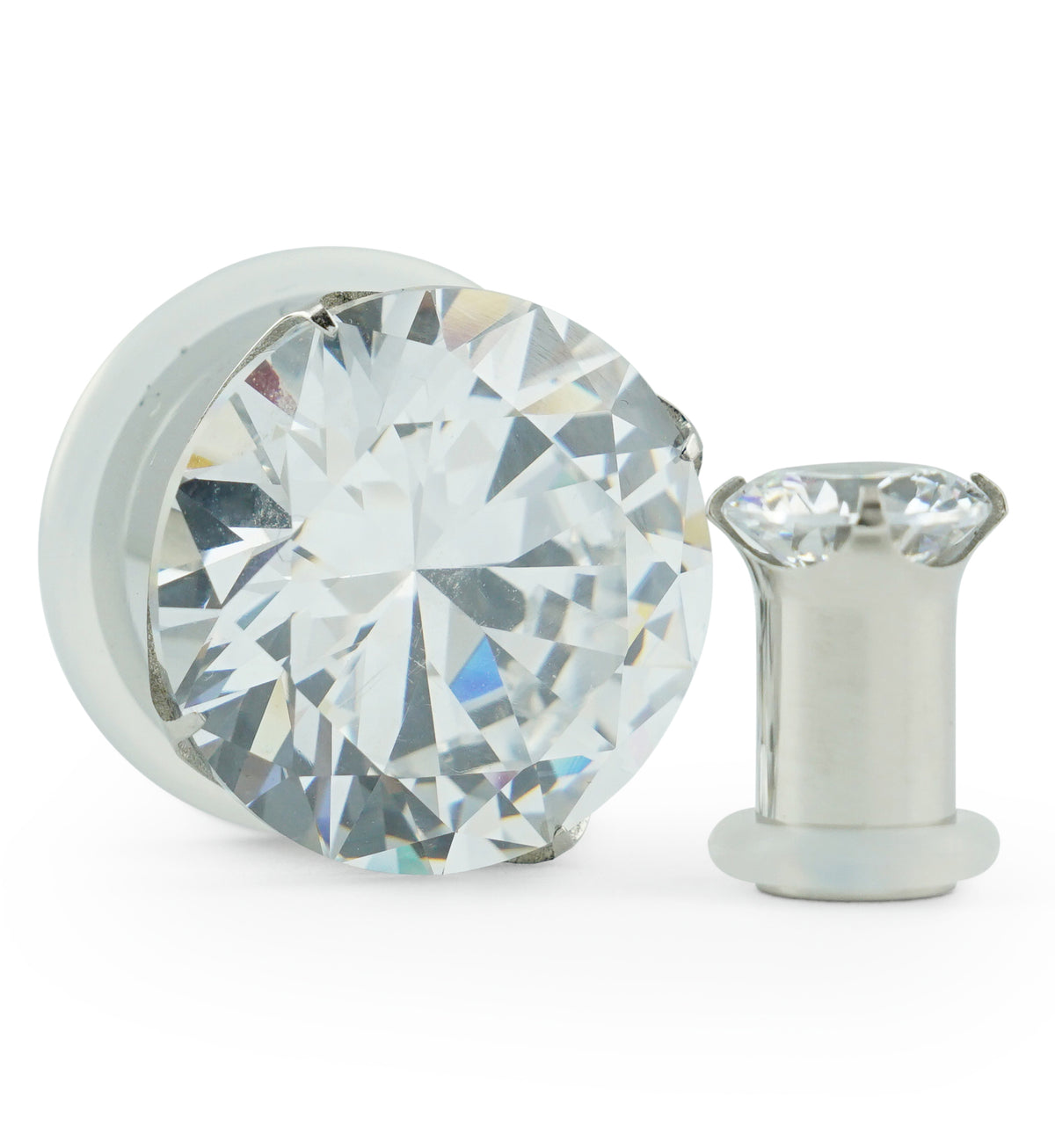 Steel CZ Diamond Hollow Plugs