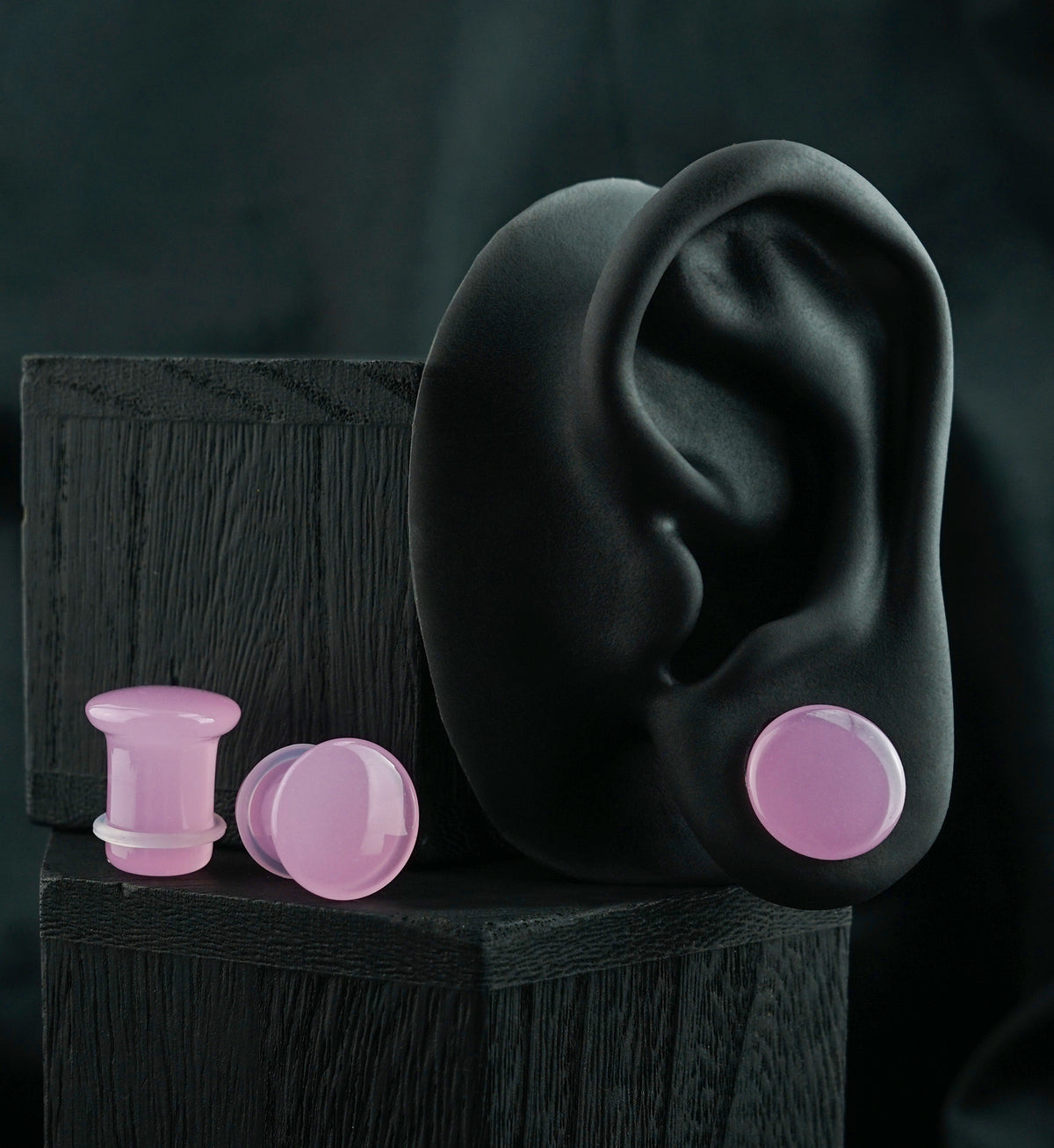 Sugar Pink Single Flare Glass Plugs