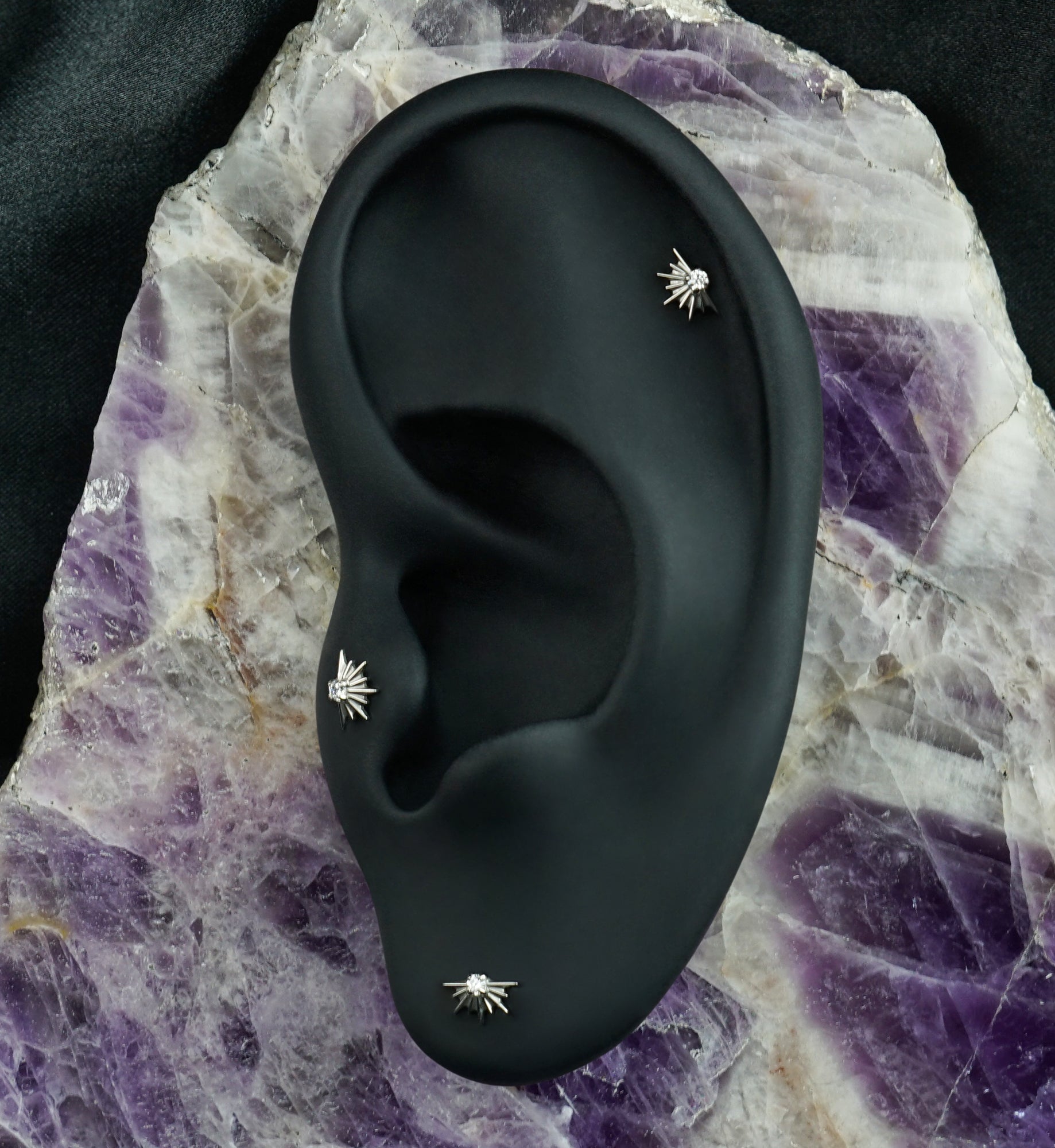 Sunset CZ Titanium Threadless Top
