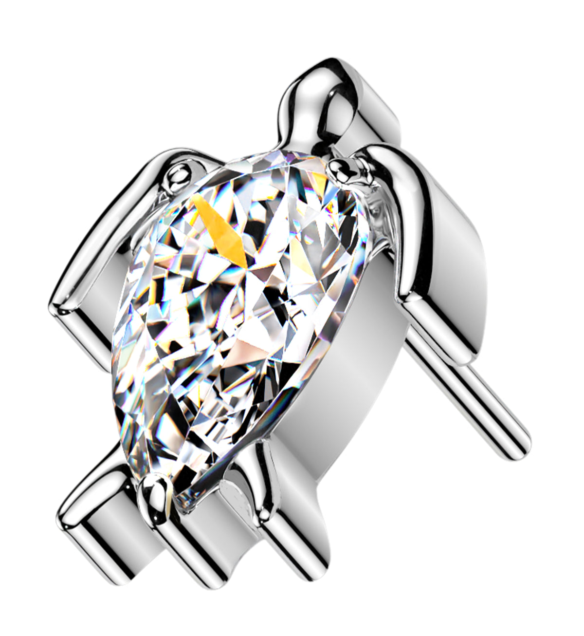 Terrapin Clear CZ Titanium Threadless Top by Urban Body Jewelry