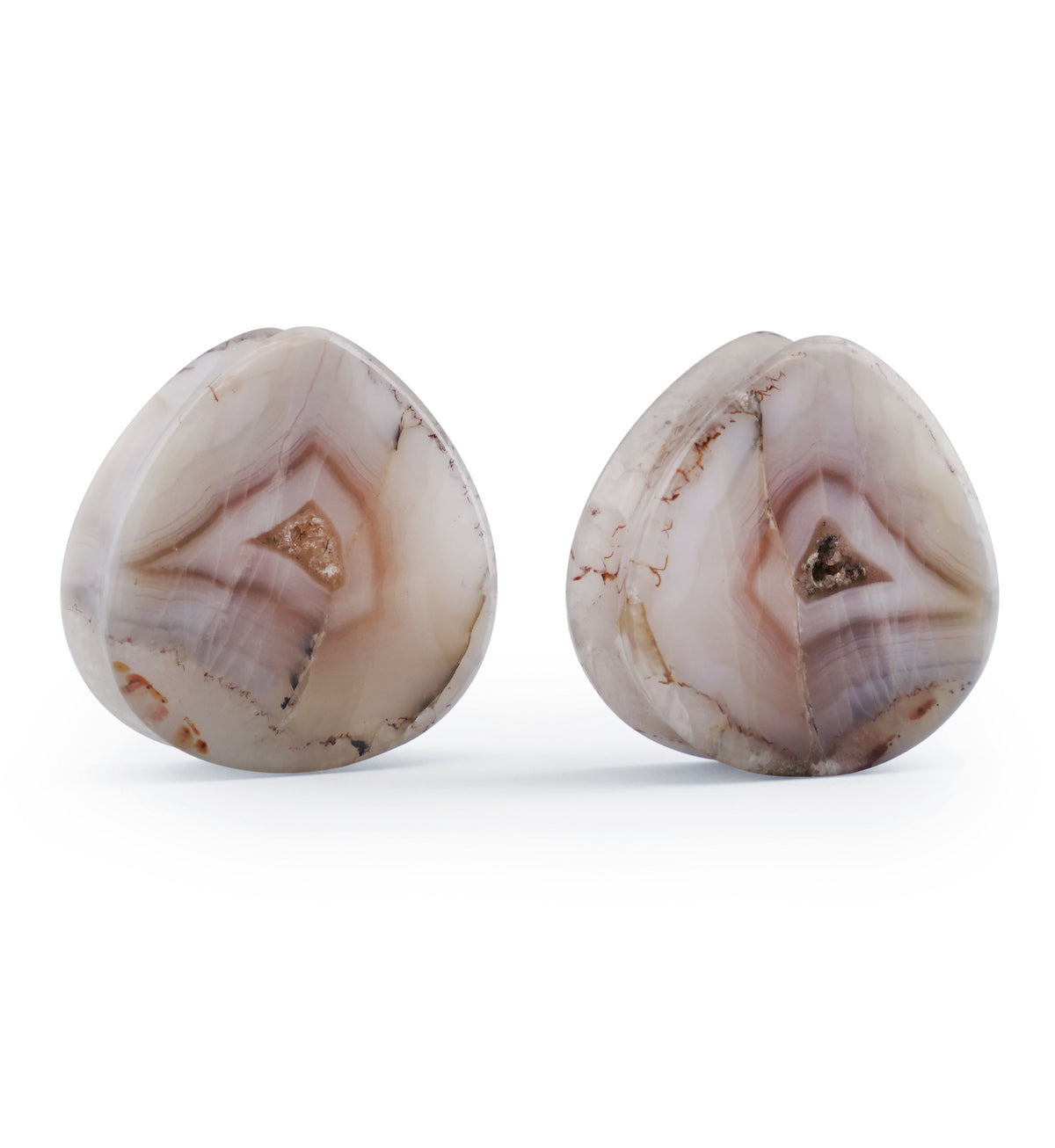 Timor Agate Teardrop Double Flare Plugs 1" (25mm) Version 1