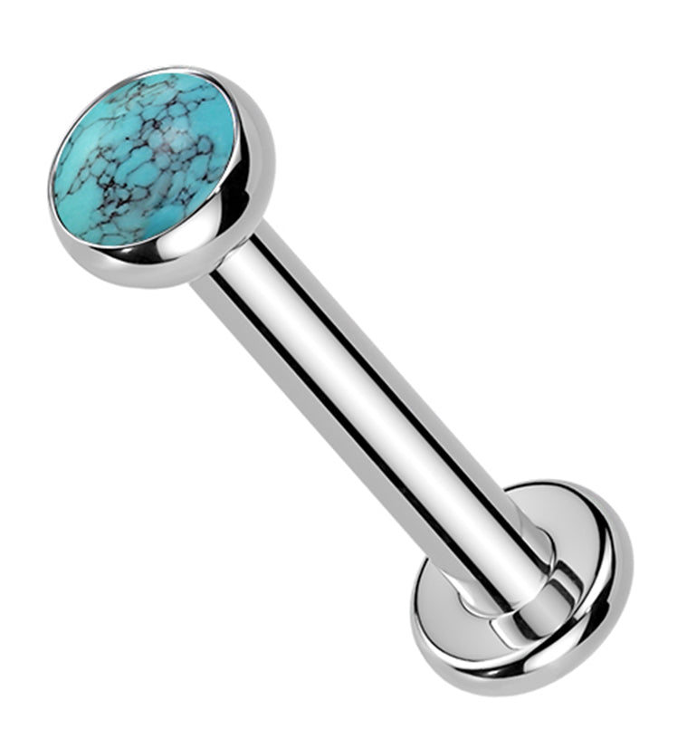 Turquoise Stone Titanium Internally Threaded Labret