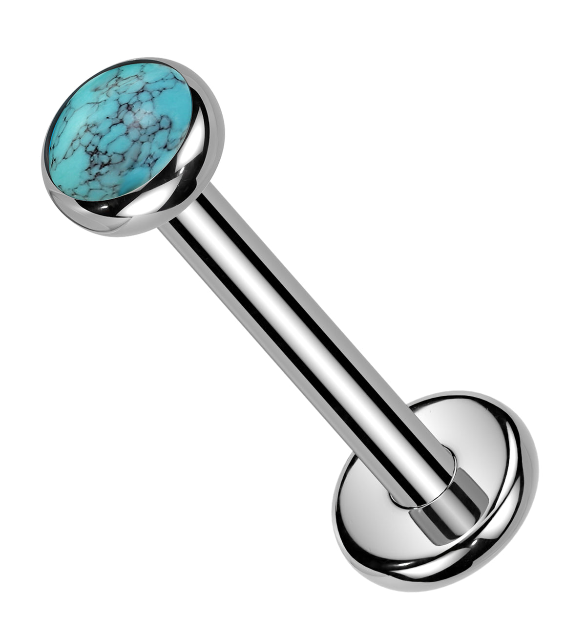 Howlite Turquoise Stone Titanium Threadless Labret by Urban Body Jewelry