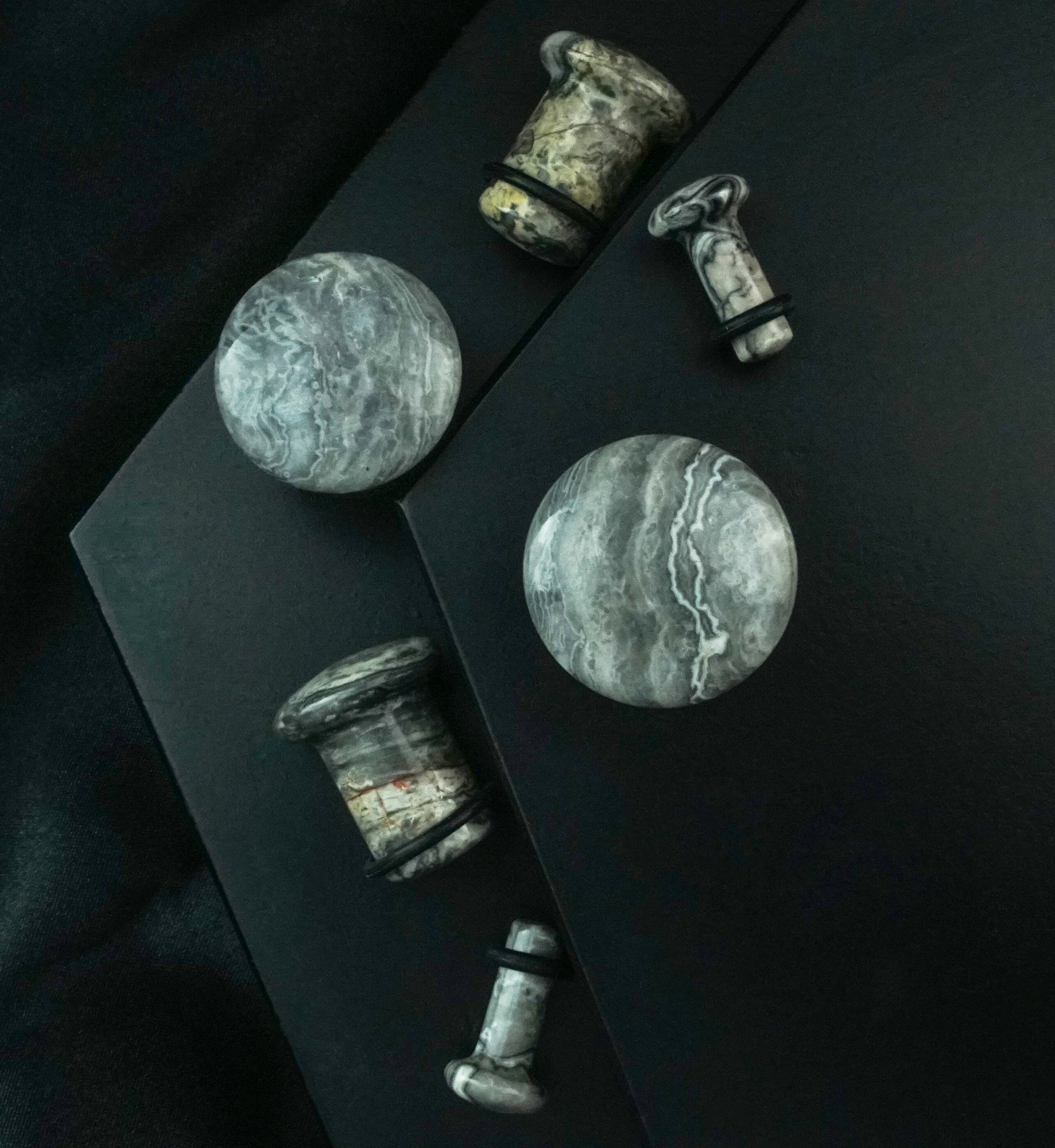 Wave Jasper Stone Plugs - Single Flare