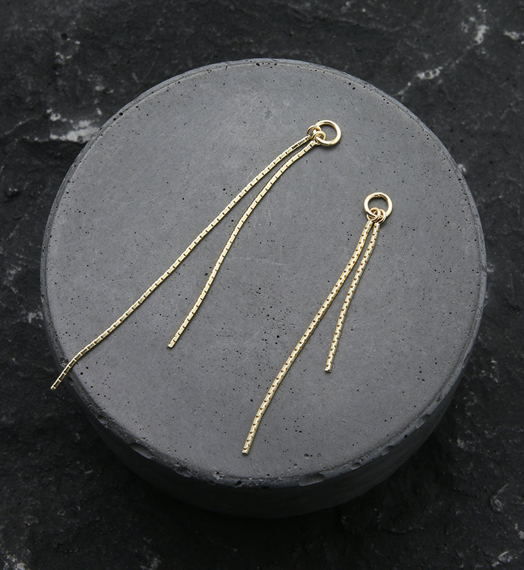 14kt Gold Dual Box Chain Charm