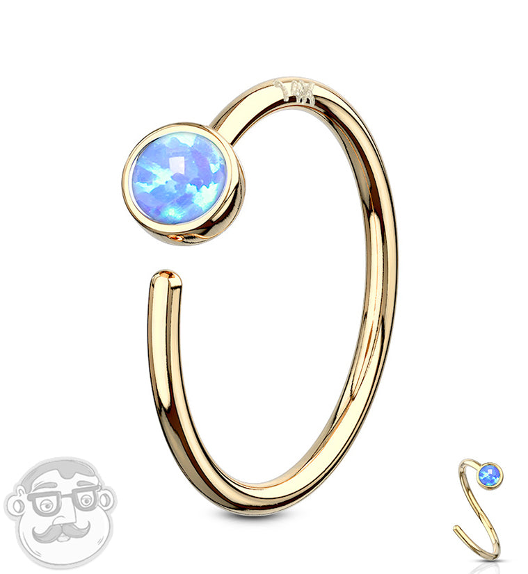 Synthetic Blue opalite bezel top.