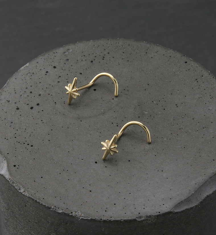 14kt Gold Twinkle Nose Screw