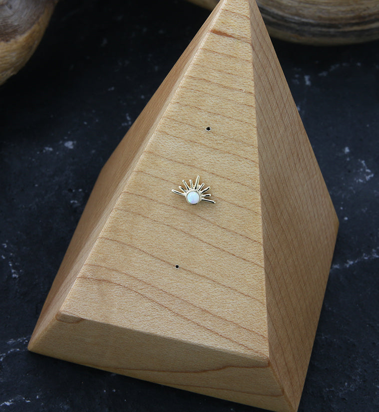 14kt Gold White Opalite Burst Threadless Top
