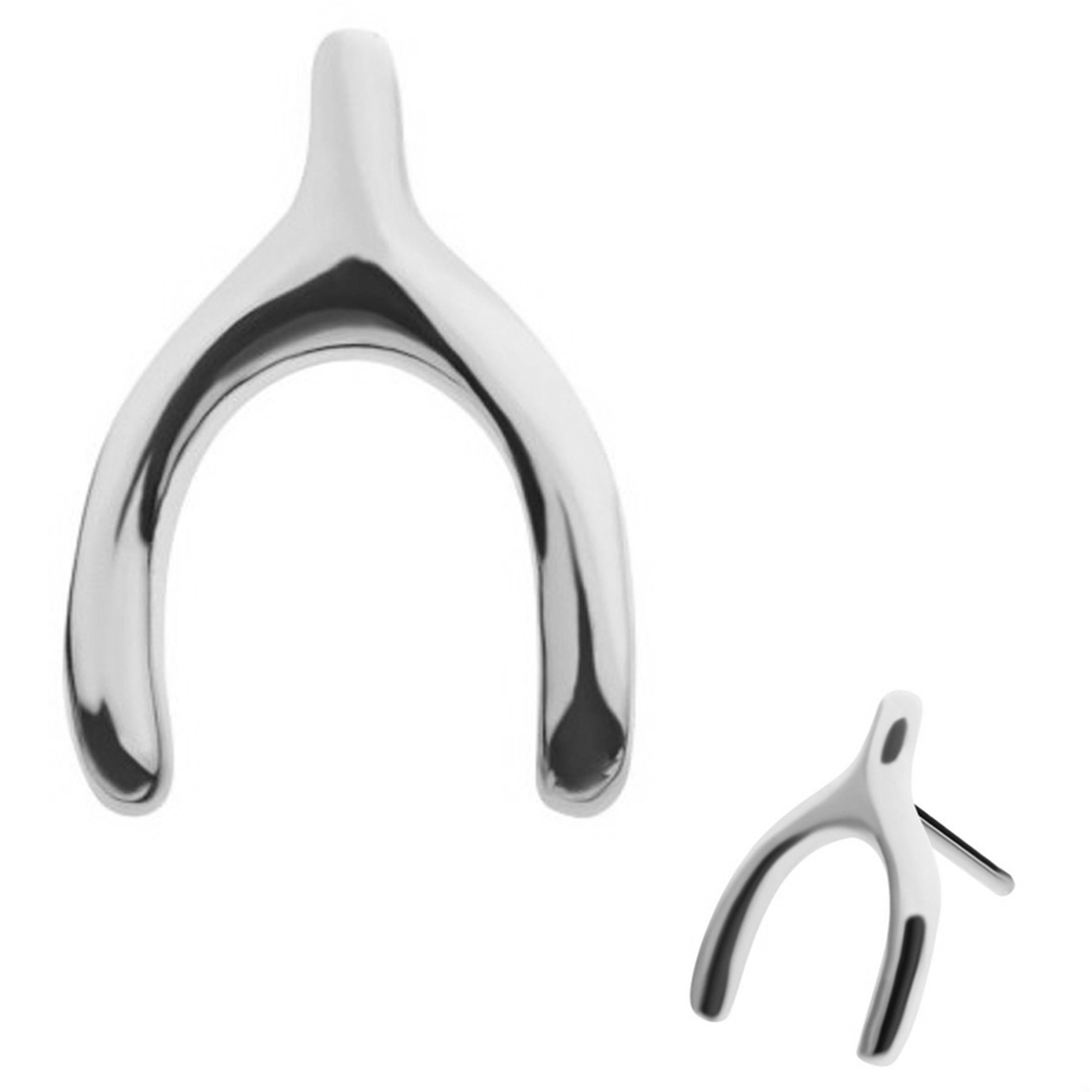 14kt White Gold Wishbone Threadless Top