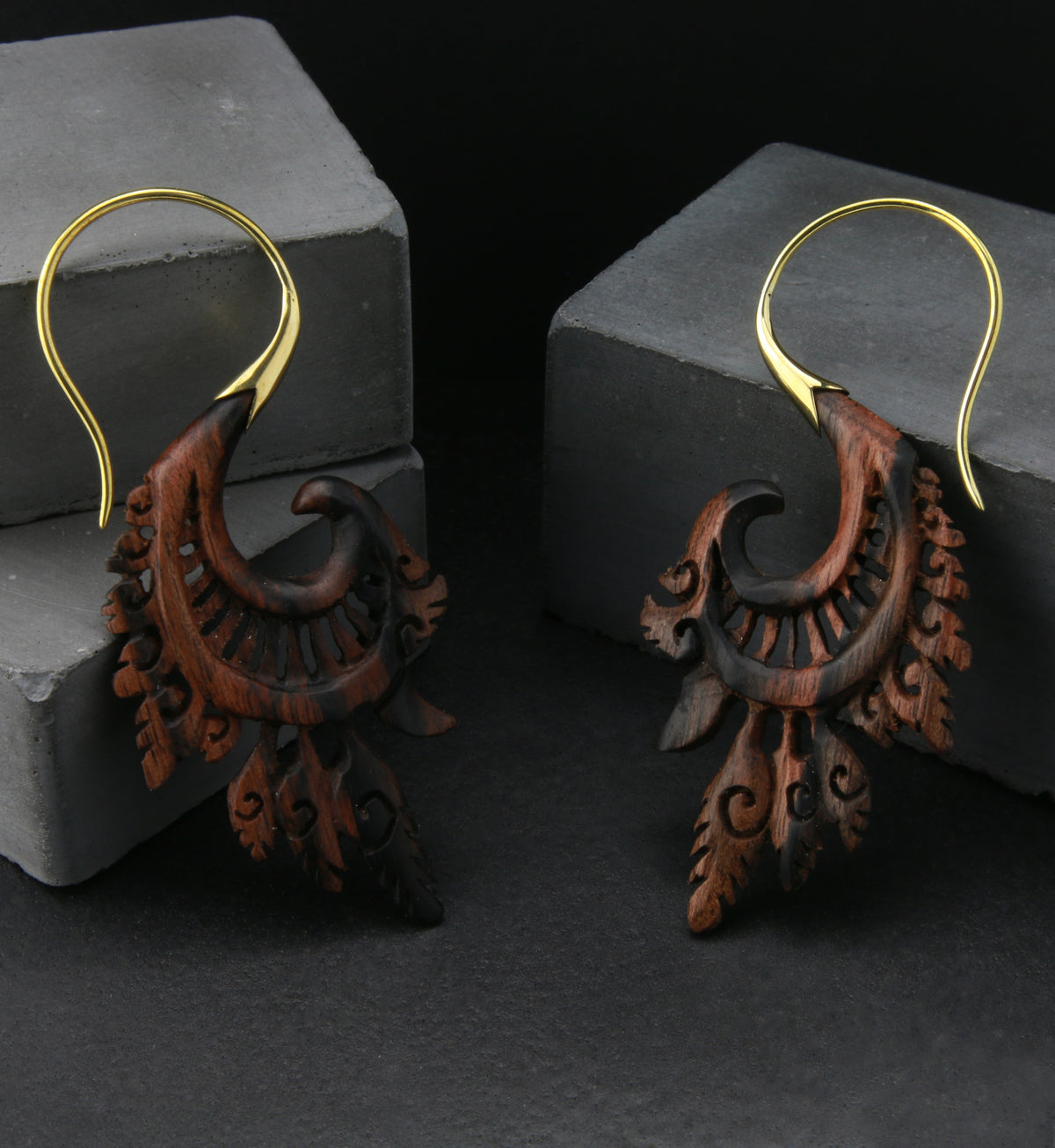18G Alary Brass Wood Hangers / Earrings