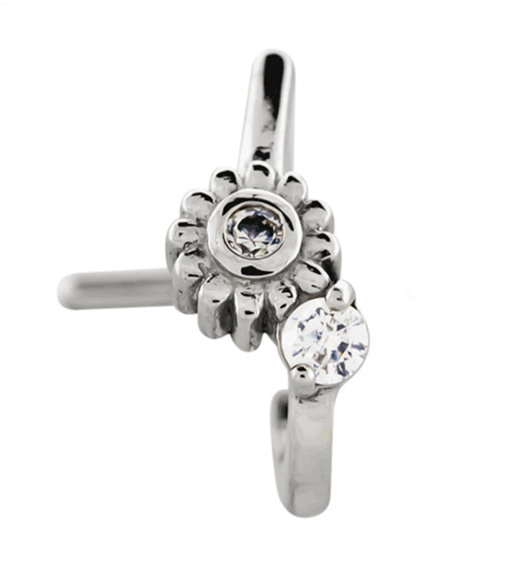 18G Flower CZ Nose Curve