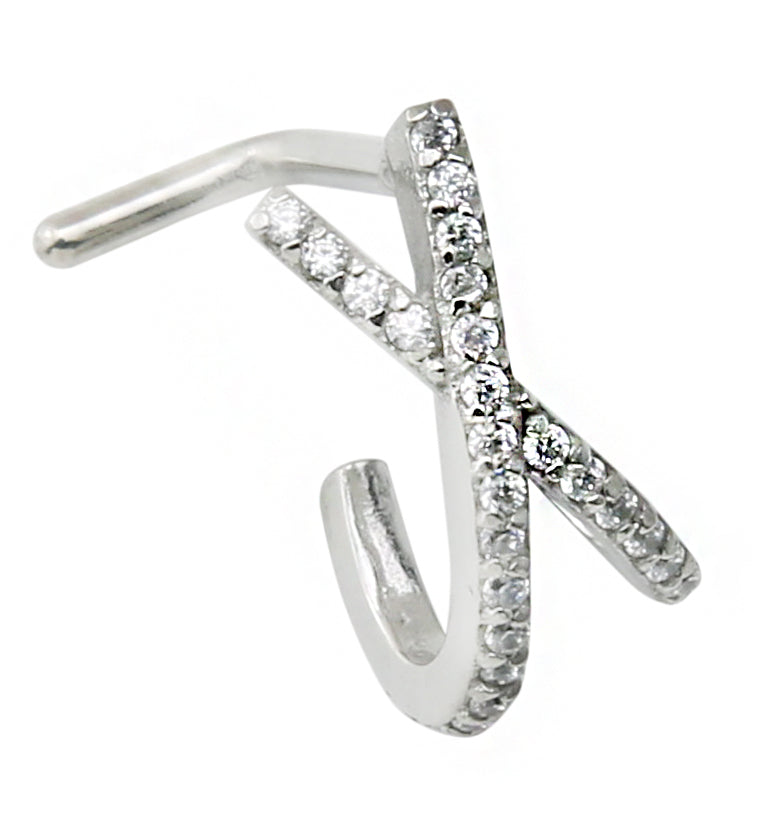 18G Intersect Double Line CZ Nose Curve