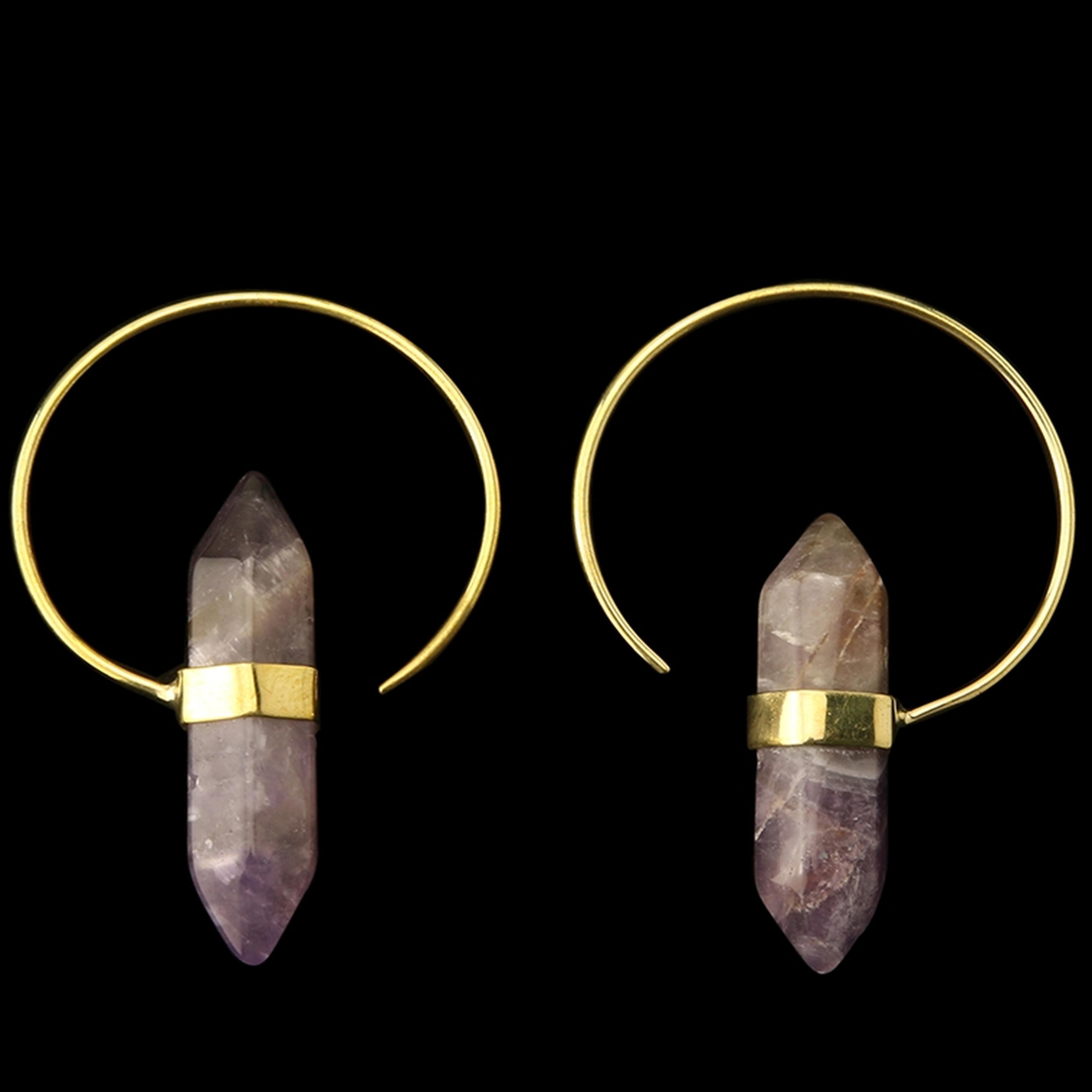 16G Crystal Brass Hoop Hangers