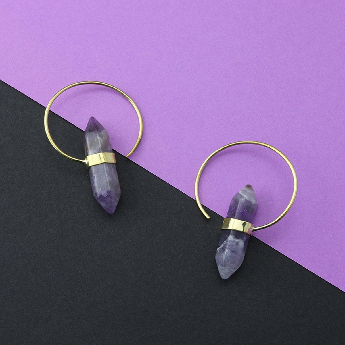 16G Crystal Brass Hoop Hangers