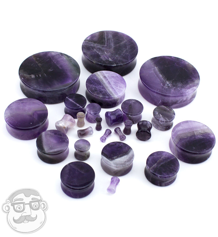 Amethyst Stone Ear Gauges