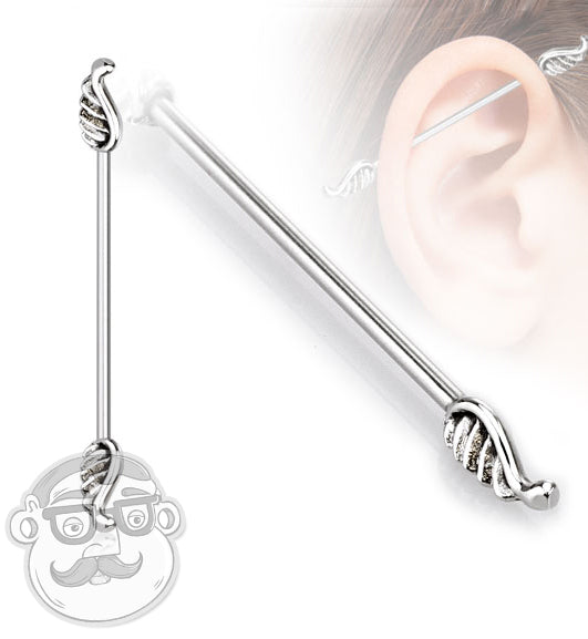 Angel Wing Industrial Stainless Steel Barbell
