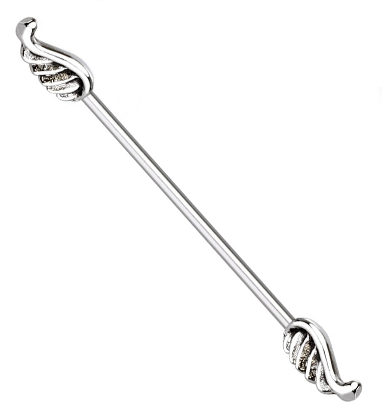 Angel Wing Industrial Stainless Steel Barbell