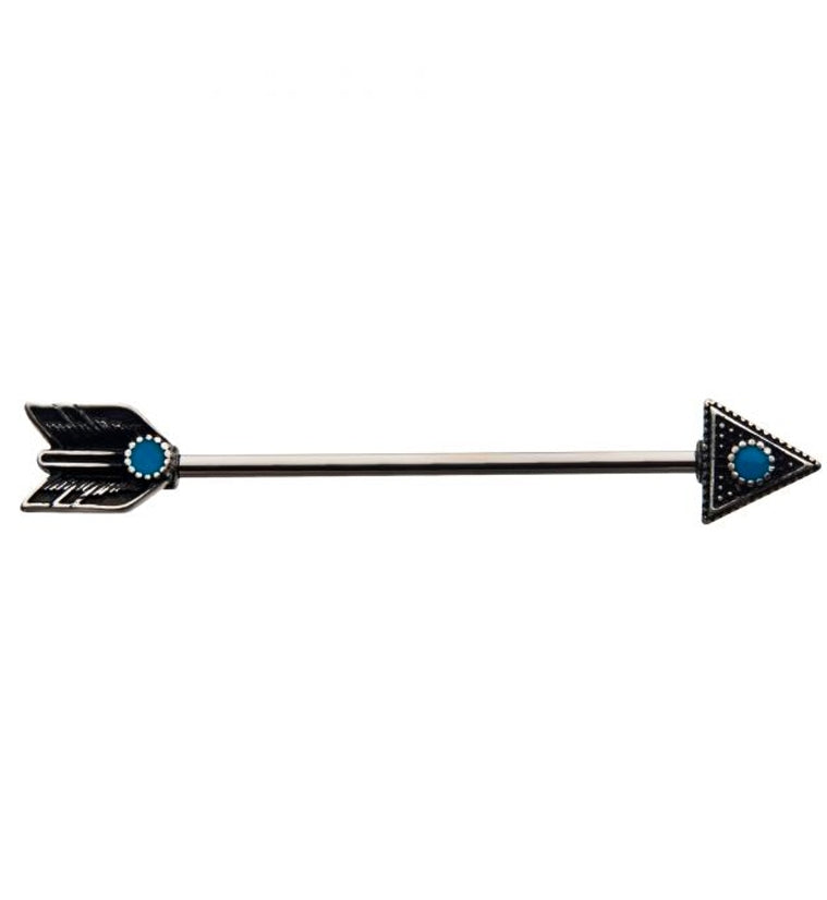 Antique Turquoise Arrow Industrial Barbell